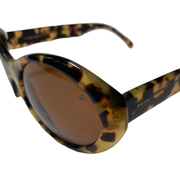 Vintage BENETTON Faux Tortoise Sunglasses Retro Old Money Y2K EUC main image 4